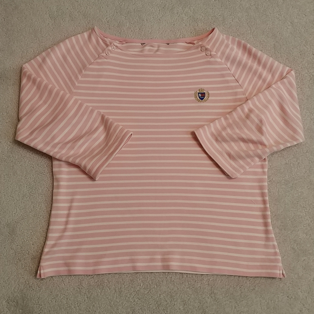 Girls Pink and White Sweater